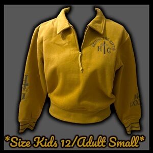 NWT: Honor The Gift -Prep School Henley Sweater 'Mustard' (SIZE 12 KIDS/ADULT S)